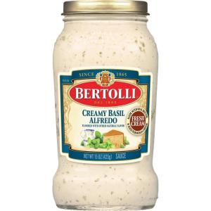 Bertolli Alfredo Sauce with Basil, Spaghetti Pasta Sauce, 15 oz(Basil Alfredo)